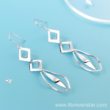 Trendy 925 Silver Dangle Earrings Geometry Ladies Earrings